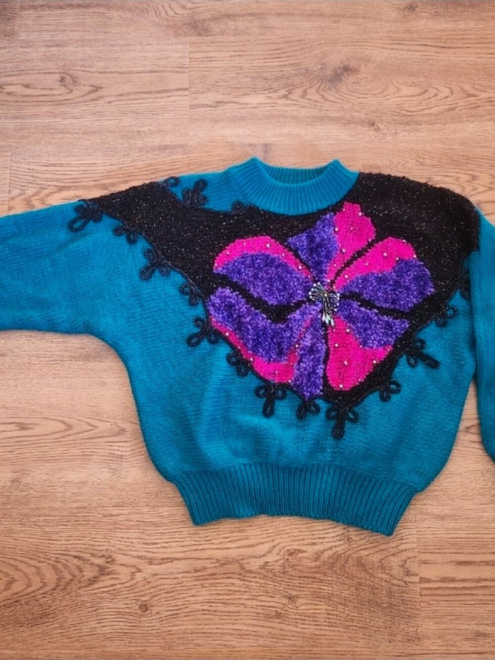 Vintage 80s Beaded Knit Sweater
